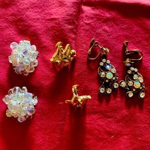 Vintage costume clip on earrings